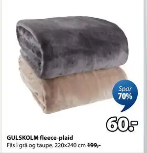 JYSK GULSKOLM fleece-plaid, DKK 60 tilbud