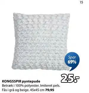 JYSK KONGSSPIR pyntepude, DKK 25 tilbud