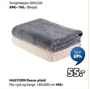 JYSK HAGTORN fleece-plaid, DKK 55 tilbud