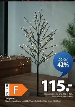 JYSK LYS lystræ, DKK 115 tilbud