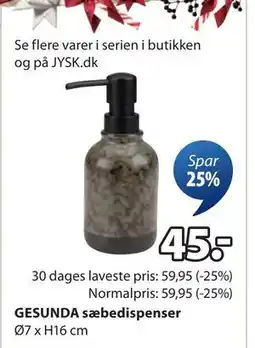 JYSK GESUNDA sæbedispenser, DKK 45 tilbud