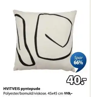 JYSK HVITVEIS pyntepude, DKK 40 tilbud