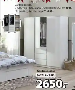 JYSK Garderobeskab, DKK 2650 tilbud