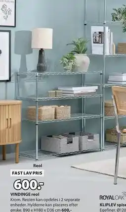 JYSK VINDINGE reol, DKK 600 tilbud