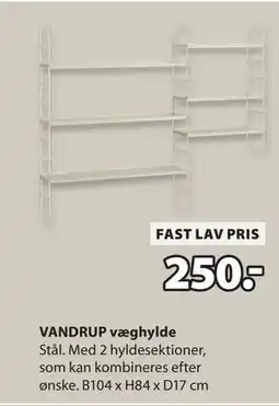 JYSK VANDRUP væghylde, DKK 250 tilbud