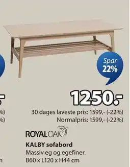 JYSK KALBY sofabord, DKK 1250 tilbud