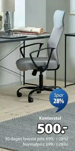JYSK BILLUM kontorstol, DKK 500 tilbud