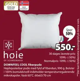 JYSK DOWNFEEL COOL fiberpude, DKK 550 tilbud