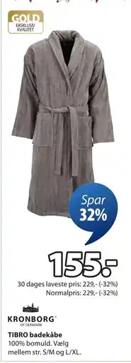 JYSK TIBRO badekåbe, DKK 155 tilbud