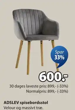 JYSK ADSLEV spisebordsstol, DKK 600 tilbud