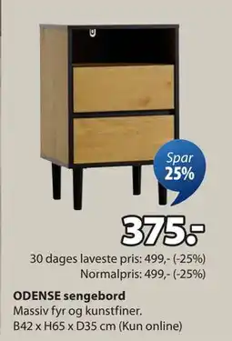 JYSK ODENSE sengebord, DKK 375 tilbud