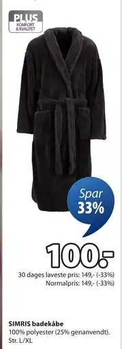 JYSK SIMRIS badekåbe, DKK 100 tilbud