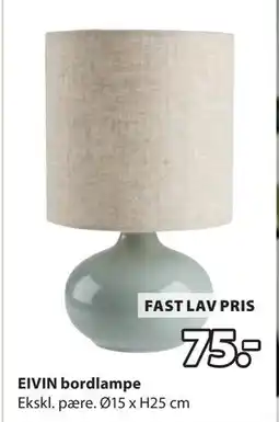JYSK EIVIN bordlampe, DKK 75 tilbud
