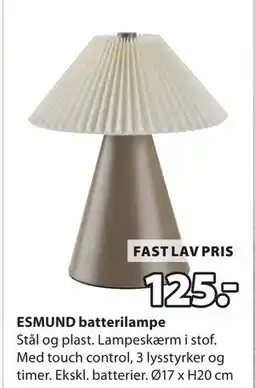 JYSK ESMUND batterilampe, DKK 125 tilbud