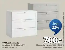 JYSK FRAMLEV kommode, DKK 700 tilbud