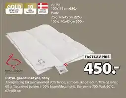 JYSK ROYAL gåsedunsdyne, baby tilbud