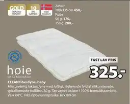 JYSK CLEAN fiberdyne baby tilbud