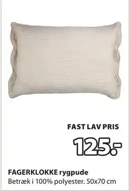 JYSK FAGERKLOKKE rygpude, DKK 125 tilbud