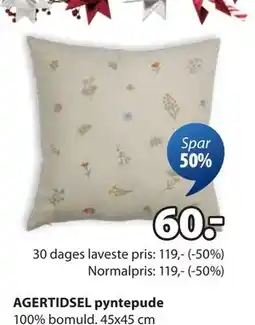 JYSK AGERTIDSEL pyntepude, DKK 60 tilbud
