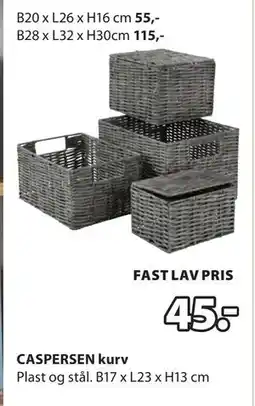 JYSK CASPERSEN kurv tilbud
