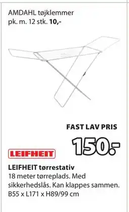 JYSK LEIFHEIT tørrestativ, DKK 150 tilbud