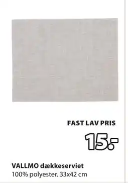 JYSK VALLMO dækkeserviet, DKK 15 tilbud