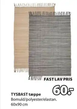JYSK TYSBAST tæppe, DKK 60 tilbud