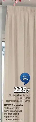 JYSK HAVSTEIN gardin, DKK 225 tilbud