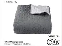 JYSK ROSENTRE sengetæppe tilbud