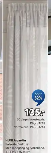 JYSK HUGLA gardin, DKK 135 tilbud