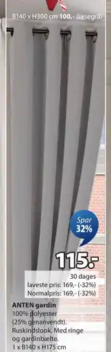 JYSK ANTEN gardin, DKK 115 tilbud