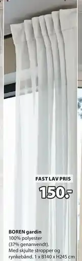 JYSK BOREN gardin, DKK 150 tilbud