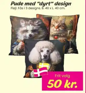 Pude med dyrt design, DKK 50