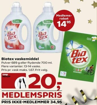 SuperBrugsen Biotex Vaskemiddel tilbud