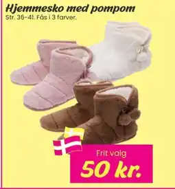 Hi five Hjemmesko med pompom, DKK 50 tilbud