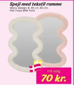 Hi five Spejl med tekstil ramme, DKK 50 tilbud