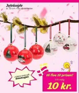 Hi five Julekugle, DKK 10 tilbud
