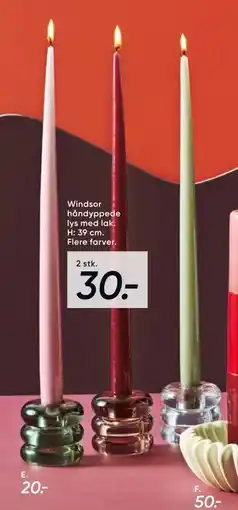 Bilka Windsor håndyppede lys med lak., DKK 30 tilbud