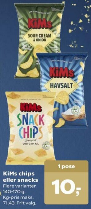 SuperBrugsen KiMs Chips Eller Snacks tilbud