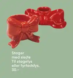 Bilka Stager med sløjfe Til stagelys eller fyrfadslys., DKK 30 tilbud