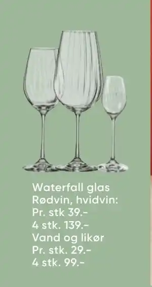 Bilka Waterfall glas Rødvin, hvidvin: tilbud