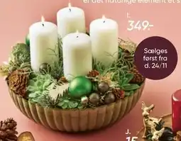 Bilka Adventsdekoration med bloklys og pynt, DKK 349 tilbud