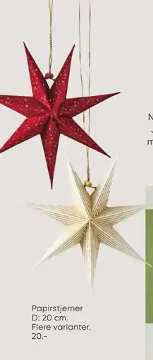 Bilka Papirstjerner, DKK 20 tilbud