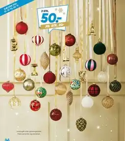 Bilka Julekugler eller glasbogstaver, DKK 50 tilbud