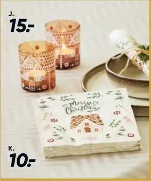 Bilka Juleservietter med kagehus, DKK 10 tilbud