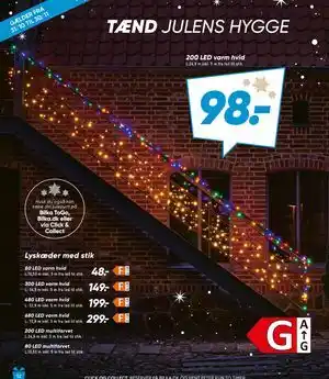 Bilka 200 LED varm hvid, DKK 98 tilbud