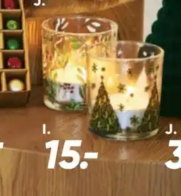 Bilka Glasstage til fyrfadslys med motiv, DKK 15 tilbud