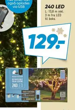 Bilka Solcelle lyskæder med 8 indstillinger og timer, DKK 129 tilbud