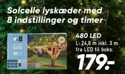 Bilka Solcelle lyskæder med 8 indstillinger og timer, DKK 179 tilbud