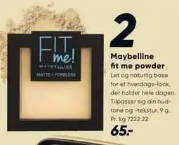 Bilka Maybelline fit me powder, DKK 65 tilbud